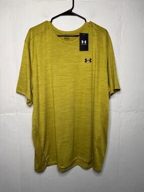 NEW Under Armour Mens Green Chartreuse 2X Short Sleeve Shirt
